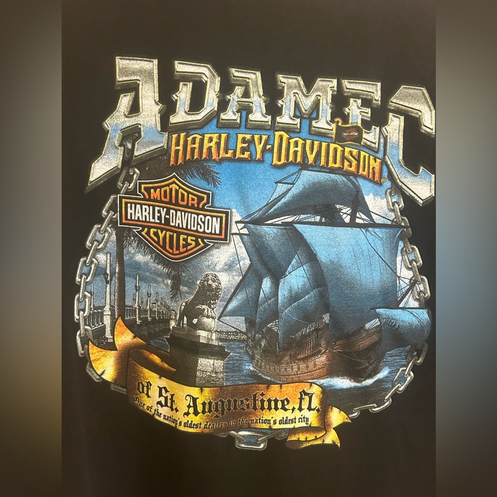 Harley Davidson St Augustine, FL 1903 T-Shirt Short Sleeve Black 2XL - Picture 3 of 7